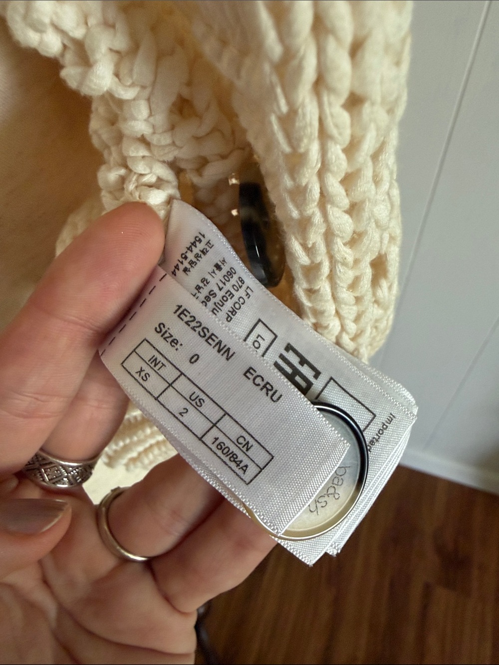 ba&sh Cream Open-Knit Button Cardigan - Picture 4 of 5